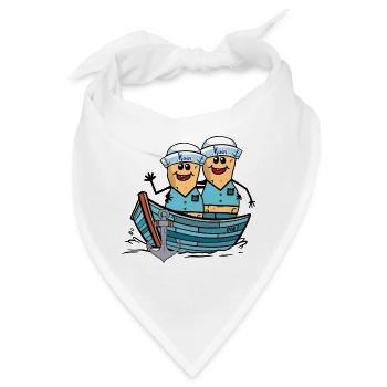 Erdnüsse Matrosen Jungs Boot Ruderboot Seenot - Bandana - Weiß - Vorne