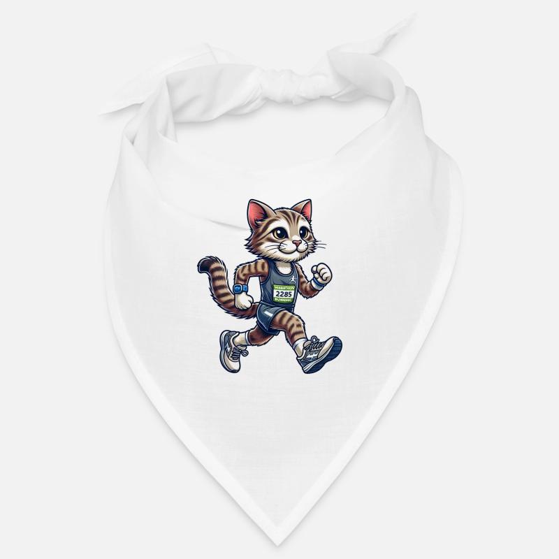Cute Marathon Runner Cat Bandana