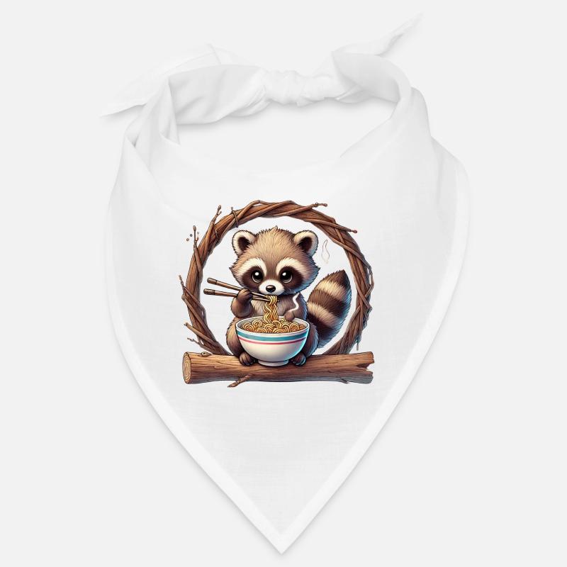raton laveur mignon mangeant des nouilles ramen Bandana