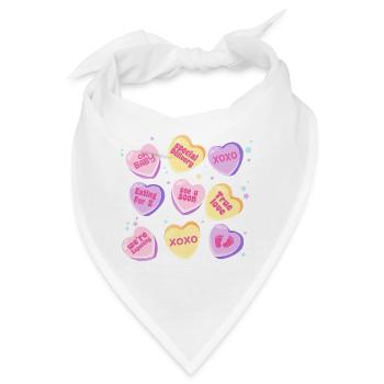 Schwangerschaft Neue Mutter Süßigkeiten Herz Niedliche Baby Enthüllung - Bandana - Weiß - Vorne