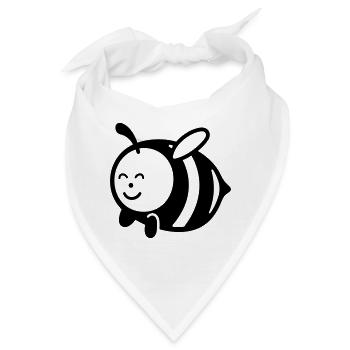 Biene - Bandana - Weiß - Vorne
