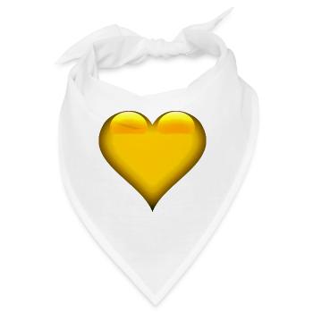 Goldenes Herz Emblem - Bandana - Weiß - Vorne