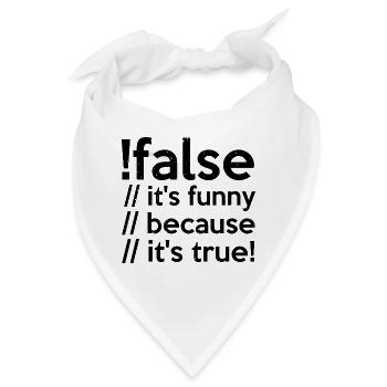 Programmierer false true Informatiker Student Code - Bandana - Weiß - Vorne