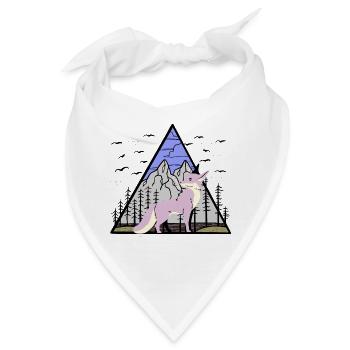 Fuchs Wildtier Wildnis Natur Blume Füchse Fantasy - Bandana - Weiß - Vorne