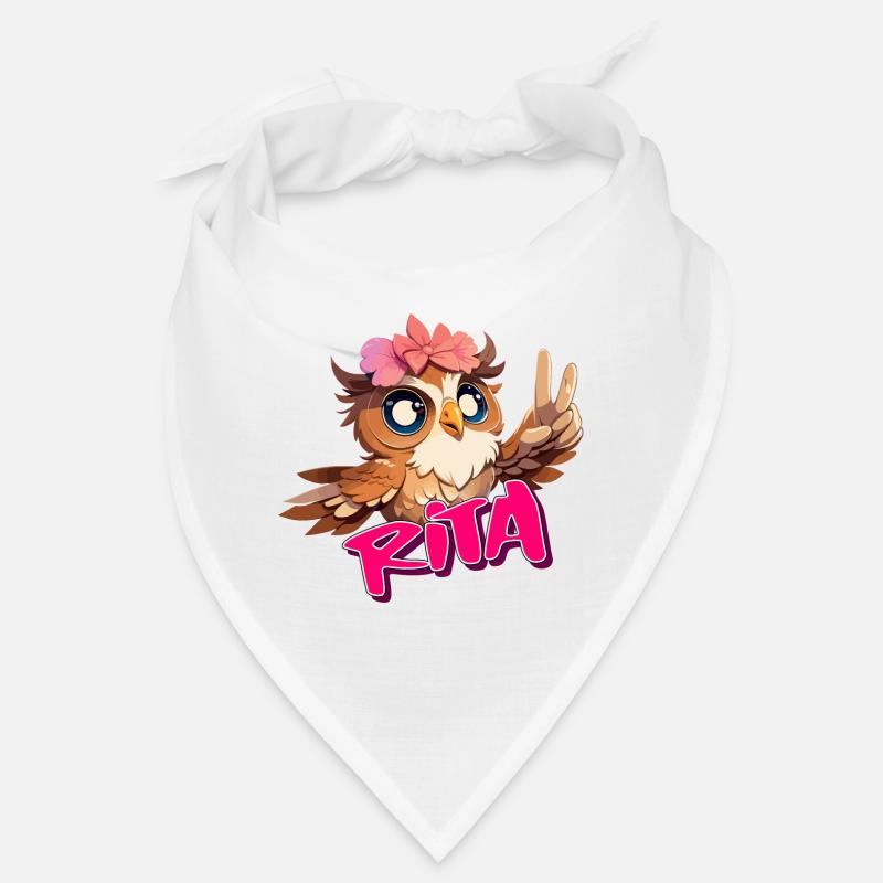 RITA - Schöner Mädchen Name mit süßer EULE Bandana