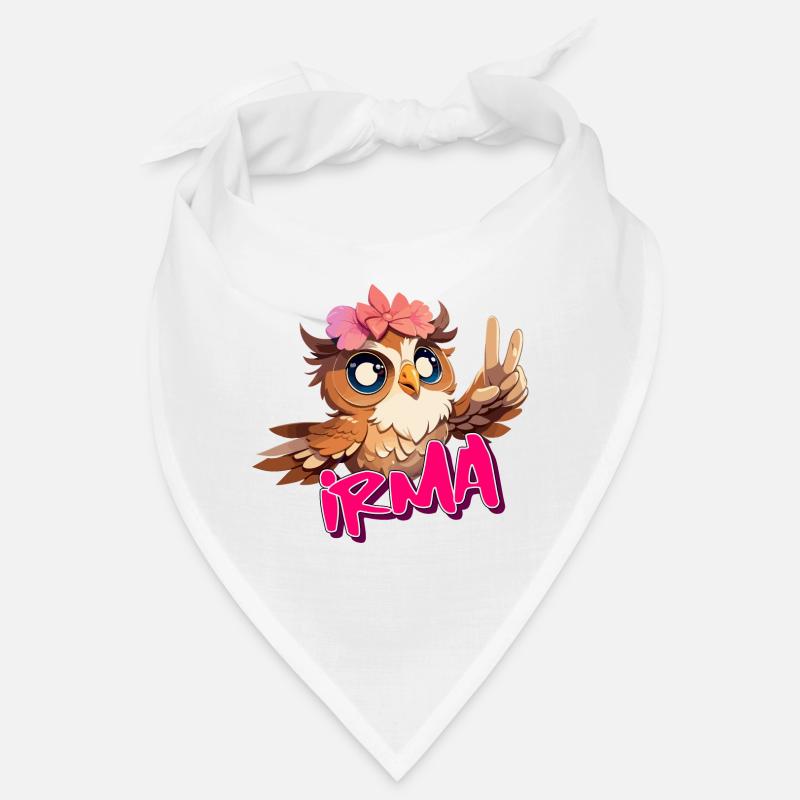IRMA - Schöner Mädchen Name mit süßer EULE Bandana