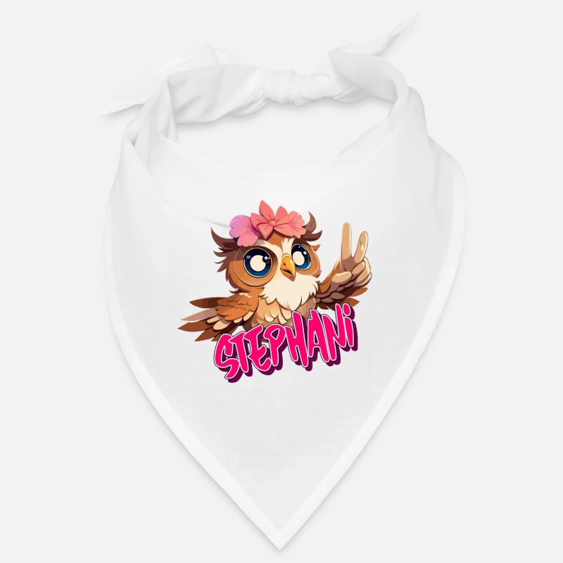 STEPHANI - Schöner Mädchen Name mit süßer EULE Bandana