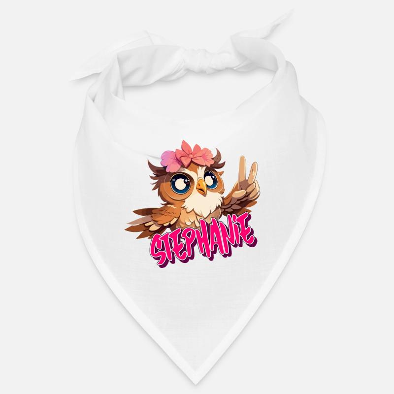 STEPHANIE - Schöner Mädchen Name mit süßer EULE Bandana