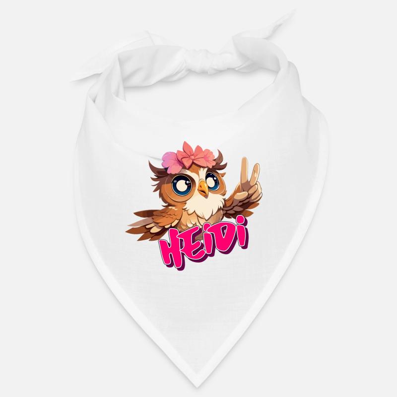 HEIDI - Schöner Mädchen Name mit süßer EULE Bandana