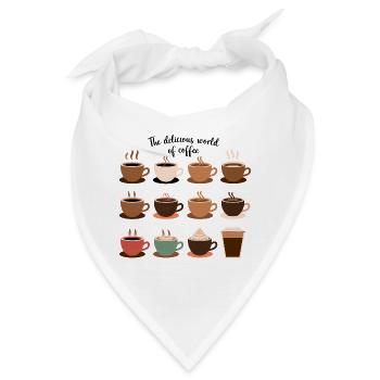 Die leckere Welt des Kaffee - Kaffee - Bandana - Weiß - Vorne