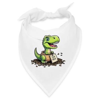 Tea Rex Dinosaurier Tee - Bandana - Weiß - Vorne