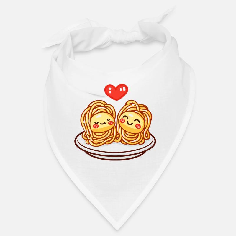 Nudeln Pasta Paar Liebe Herz Comic Bandana