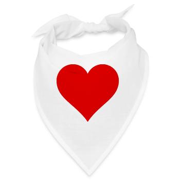 Liebe schenken mit einem Herzen - Bandana - Weiß - Vorne