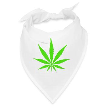 Cannabis Weed 420 Marihuana Pot Kiffer THC - Bandana - Weiß - Vorne