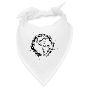 Welt Erde - Bandana - Weiß - Vorne