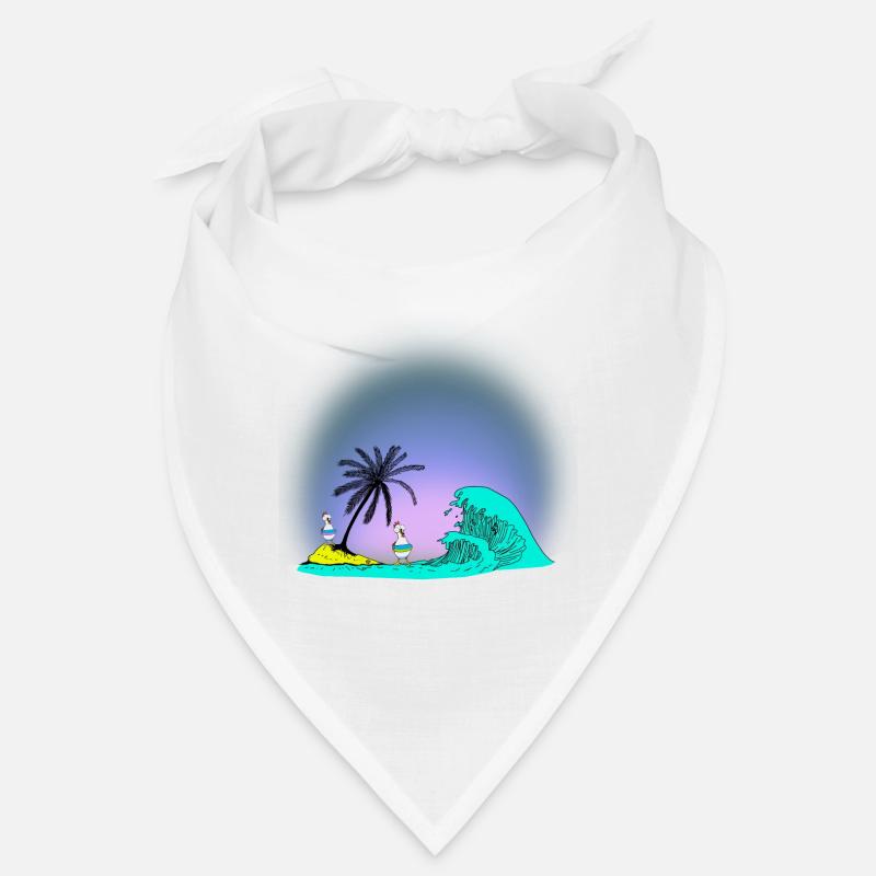 Summer Island Bathing Chickens Swimming Ring Ocean Wave Bandana