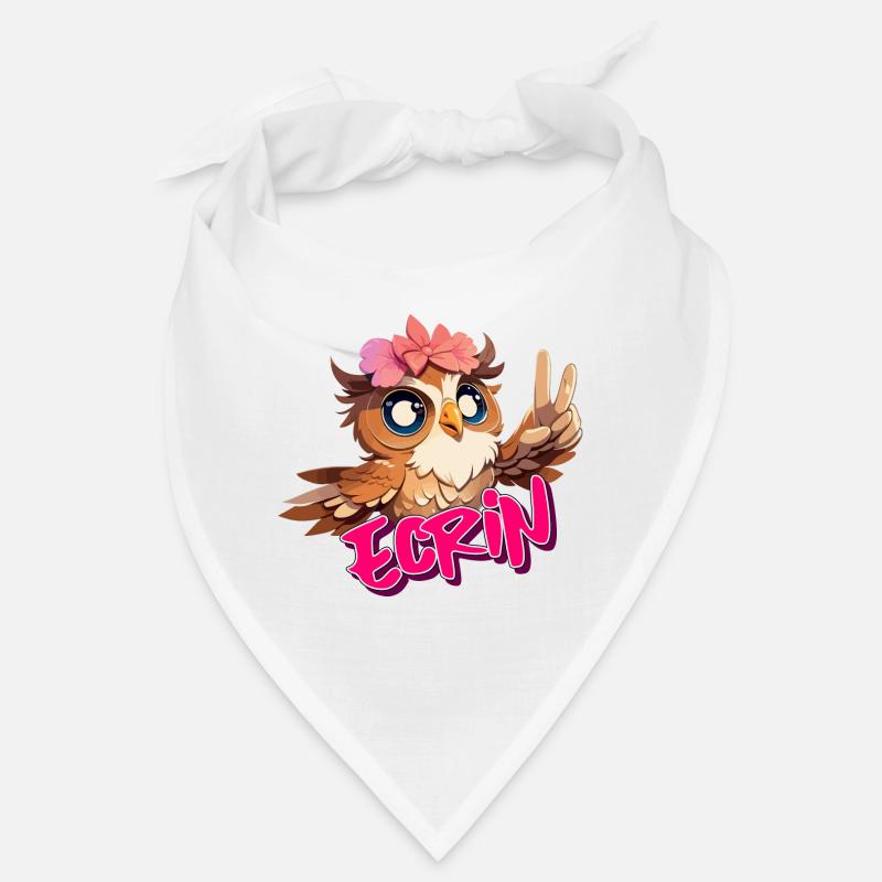 ECRIN - Schöner Mädchen Name mit süßer EULE Bandana
