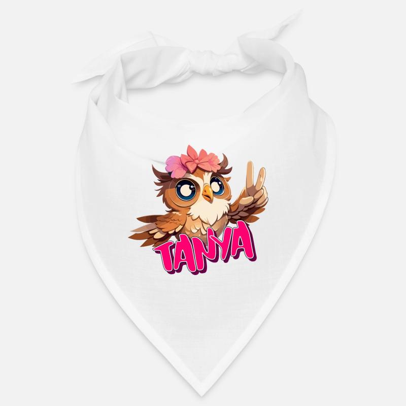 TANYA - Schöner Mädchen Name mit süßer EULE Bandana
