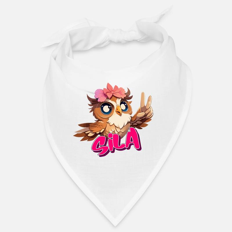 SILA - Schöner Mädchen Name mit süßer EULE Bandana