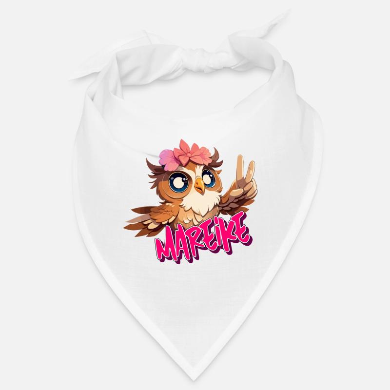 MAREIKE - Schöner Mädchen Name mit süßer EULE Bandana