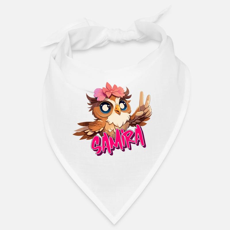 SAMIRA - Schöner Mädchen Name mit süßer EULE Bandana