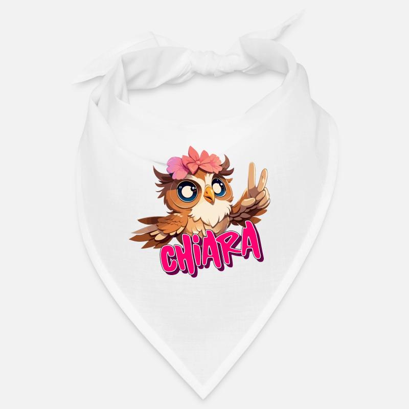 CHIARA - Schöner Mädchen Name mit süßer EULE Bandana