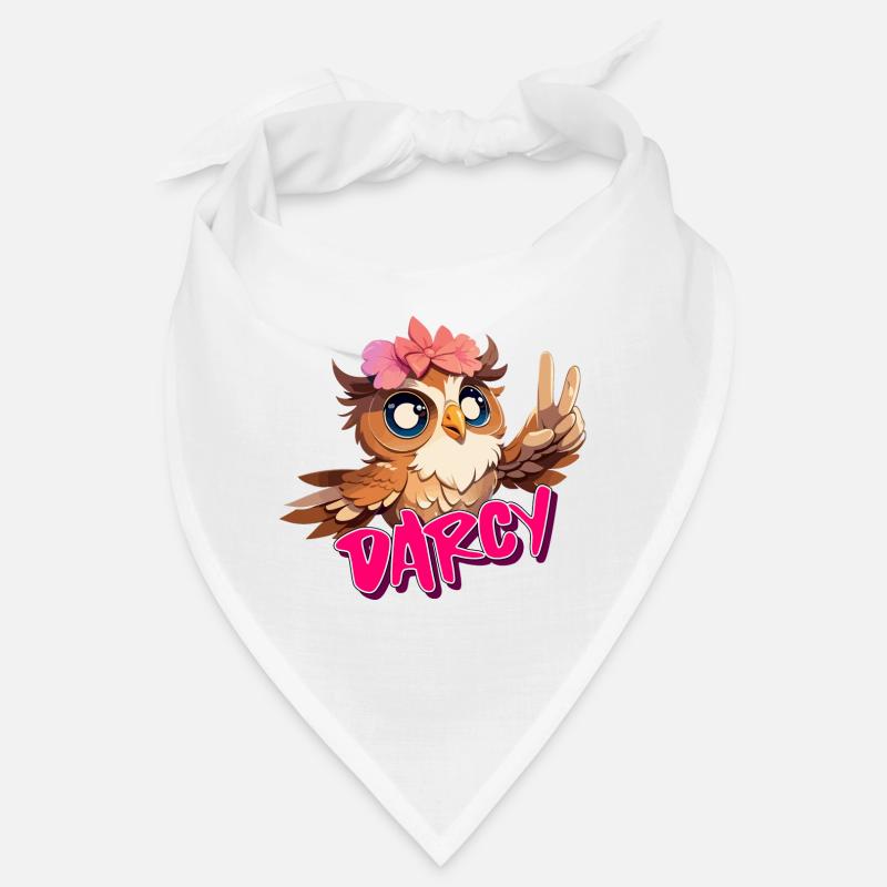 DARCY - Schöner Mädchen Name mit süßer EULE Bandana