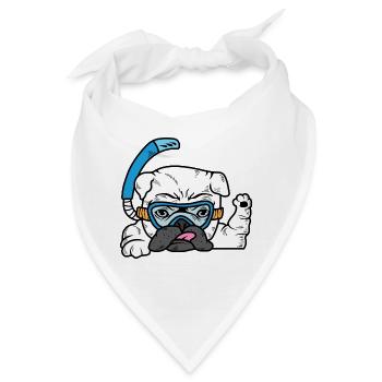 Bulldogge Tauchen. Hund Elternteil. Gift - Bandana - Weiß - Vorne