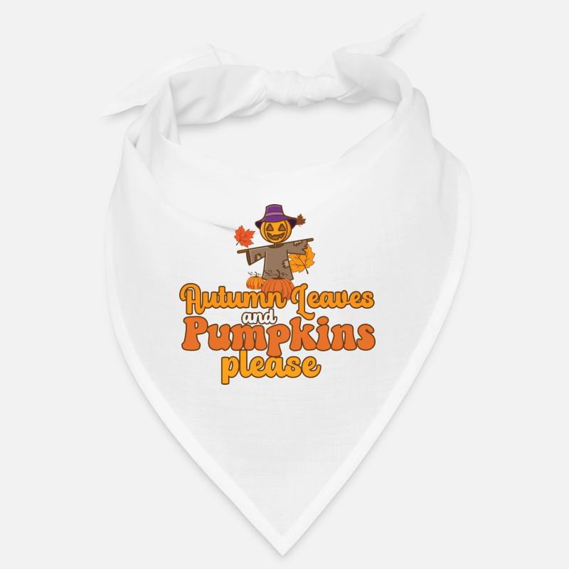 Hello Autumn Leaves and Pumpkins Please Fall Bandana