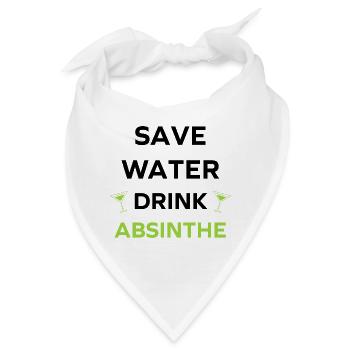 Wasser sparen, Absinth trinken - Bandana - Weiß - Vorne