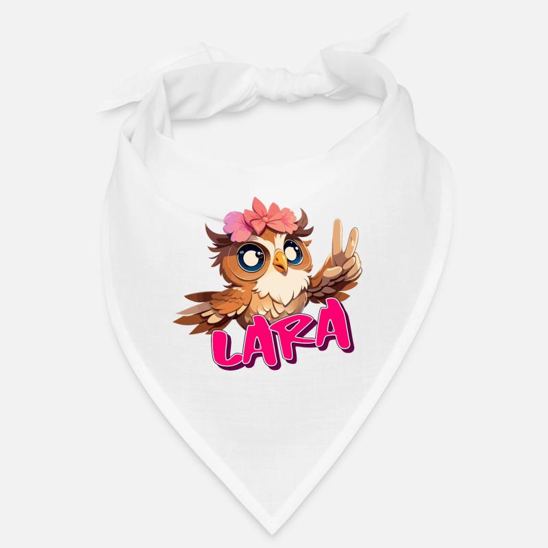 LARA - Schöner Mädchen Name mit süßer EULE Bandana
