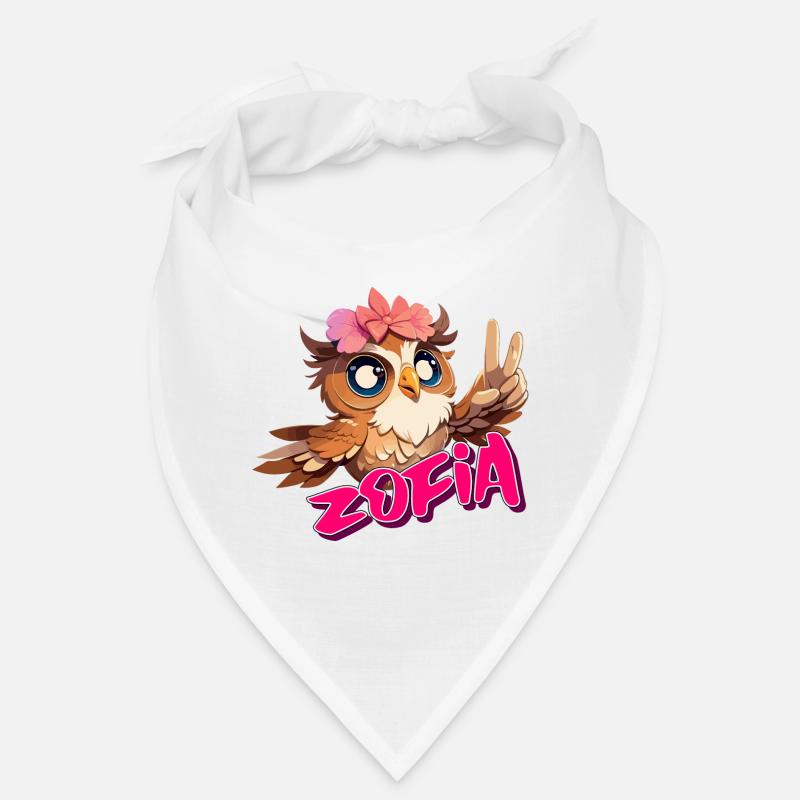 ZOFIA - Schöner Mädchen Name mit süßer EULE Bandana