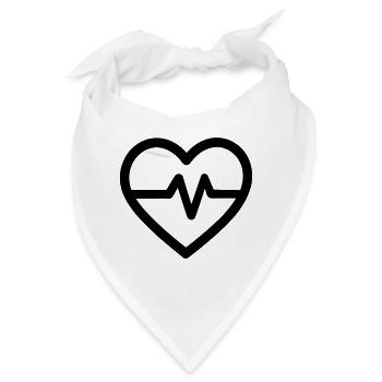 Herzschlag - Bandana - Weiß - Vorne