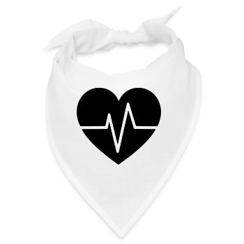 Herzschlag - Bandana - Weiß - Vorne