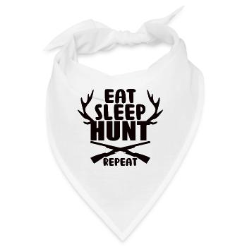 Eat sleep hunt repeat - Bandana - Weiß - Vorne
