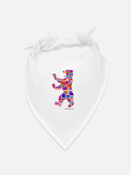 I Love Berlin Shirt - Berlin Bär Design - Berlin - Bandana - Weiß