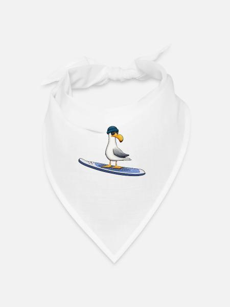 WHAT SUP Beaches Nordsee Ostsee Surfer Möwe - Bandana - Weiß