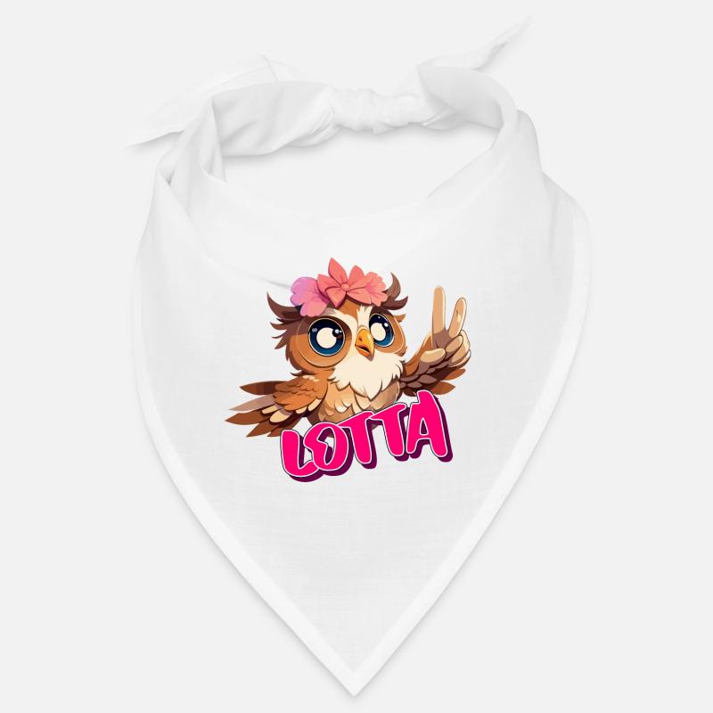 LOTTA - Schöner Mädchen Name mit süßer EULE Bandana