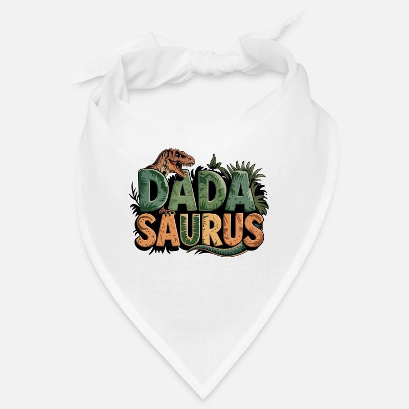 Dinosaurier Papa Saurus Geschenk Papa - Bandana - Weiß