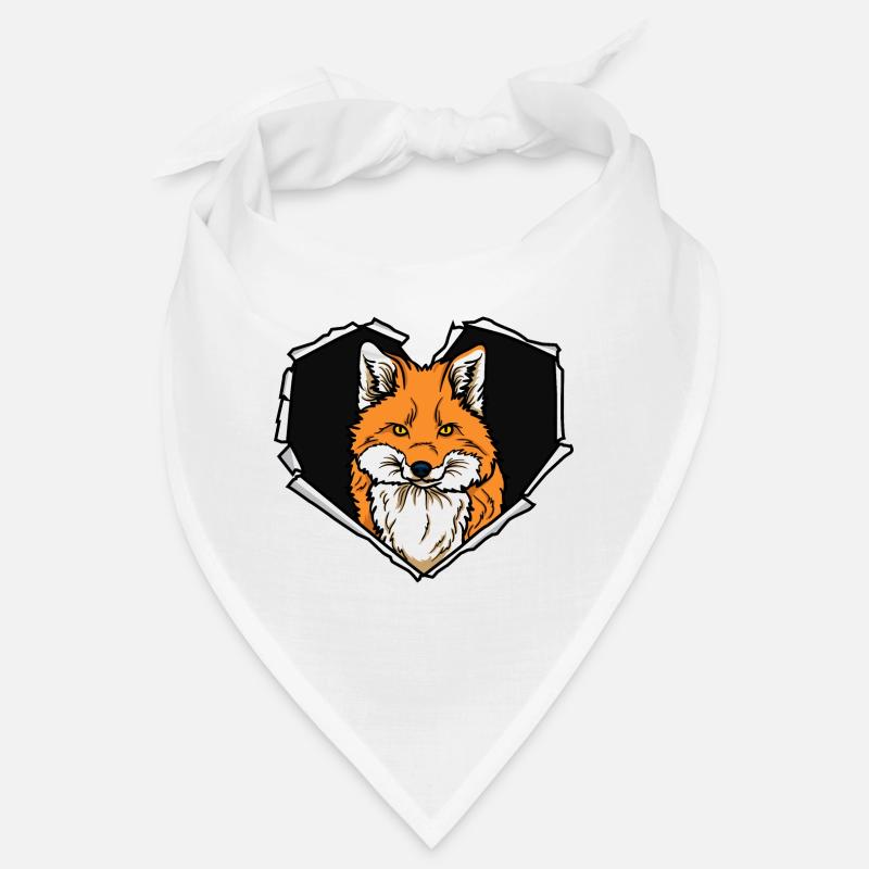 Fox Crack Torn Hole Heart Fox Face Bandana