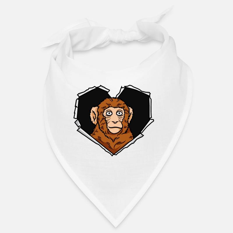 Monkey crack torn hole heart monkey face Bandana