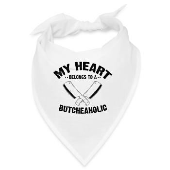 Mein Herz gehört einem Küchenmesser Messerfan - Bandana - Weiß - Vorne