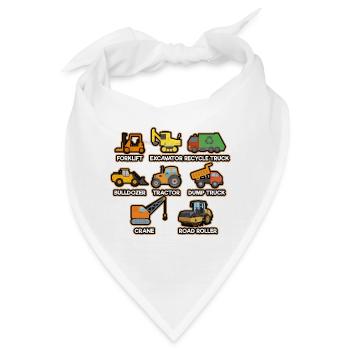 Bagger Baustelle Bauarbeiter Bau Truck I Geschenk - Bandana - Weiß - Vorne