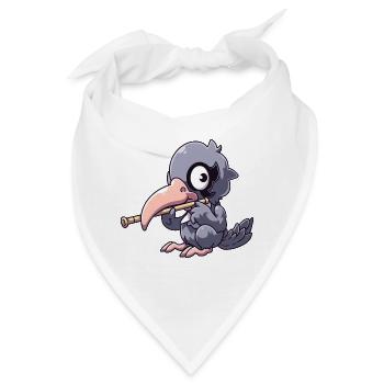 Schuhschnabel spielt Flöte - Bandana - Weiß - Vorne