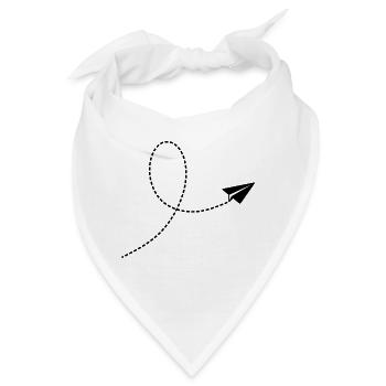 Papierflieger mit Flugbahn - Bandana - Weiß - Vorne