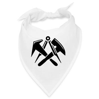 Dachdecker - Zunftzeichen Logo - Bandana - Weiß - Vorne