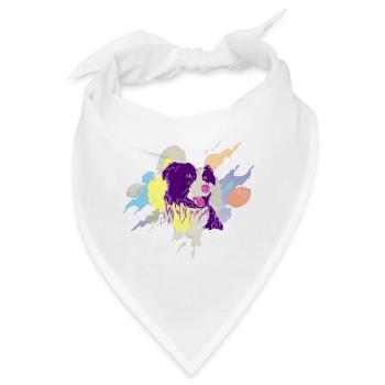 Hund Hund Buntes Tier Lieblich schön - Bandana - Weiß - Vorne