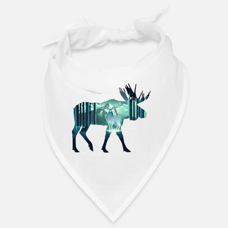 Elch - Bandana - Weiß