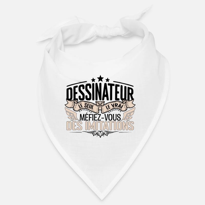 Dessinateur cadeau Dessinateur le vrai Dessinateur - Bandana - blanc