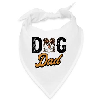 Papa in verliebte Hunde Papa Hund Australian Shepherd - Bandana - Weiß - Vorne
